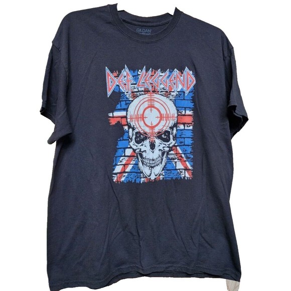 Def Leppard Rock Til You Drop Black Vintage 80's Band Tee Size XL